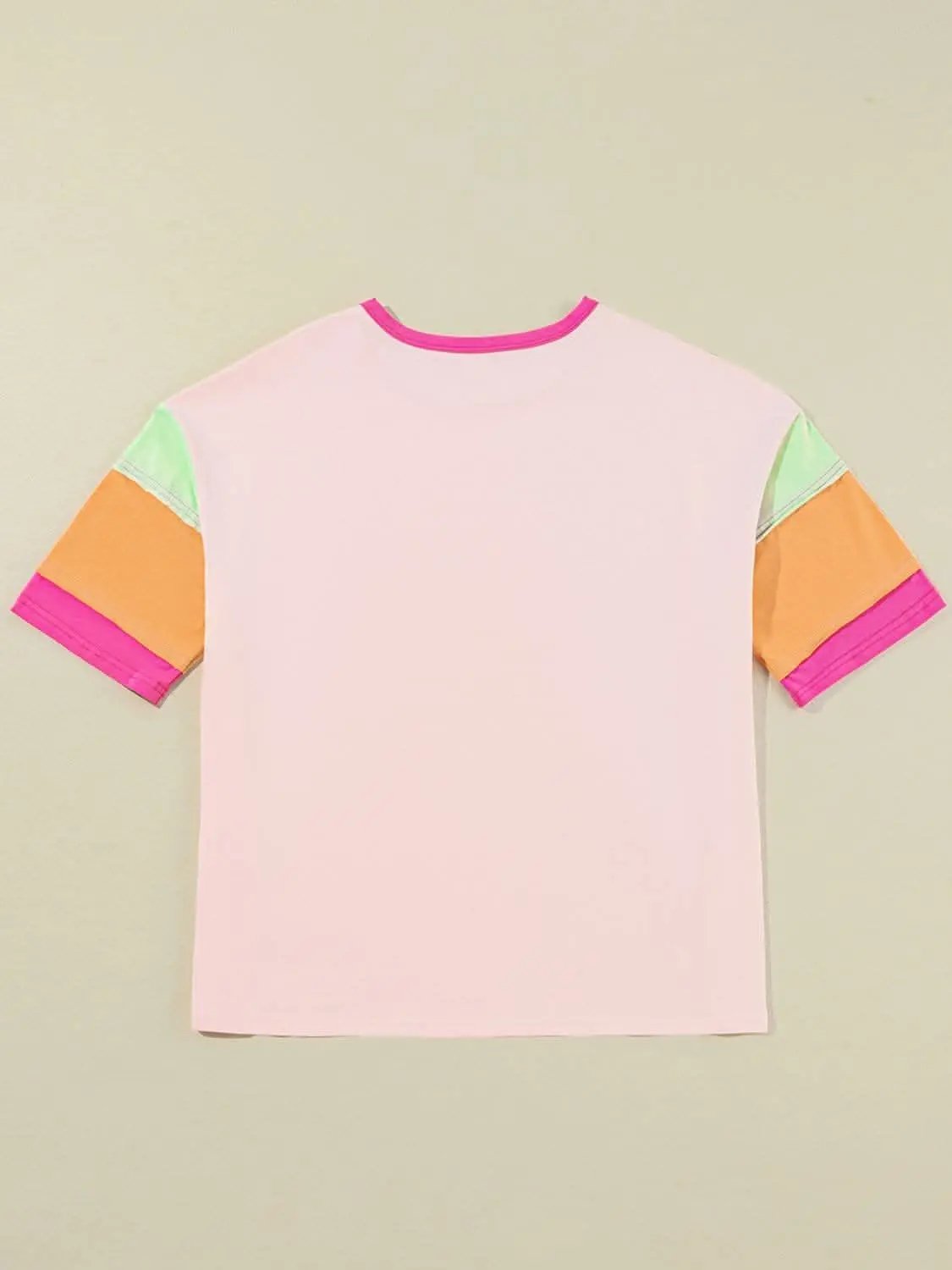 Chic color block graphic tee - Love Salve